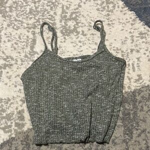 No Boundaries Olive Knit Crop Top